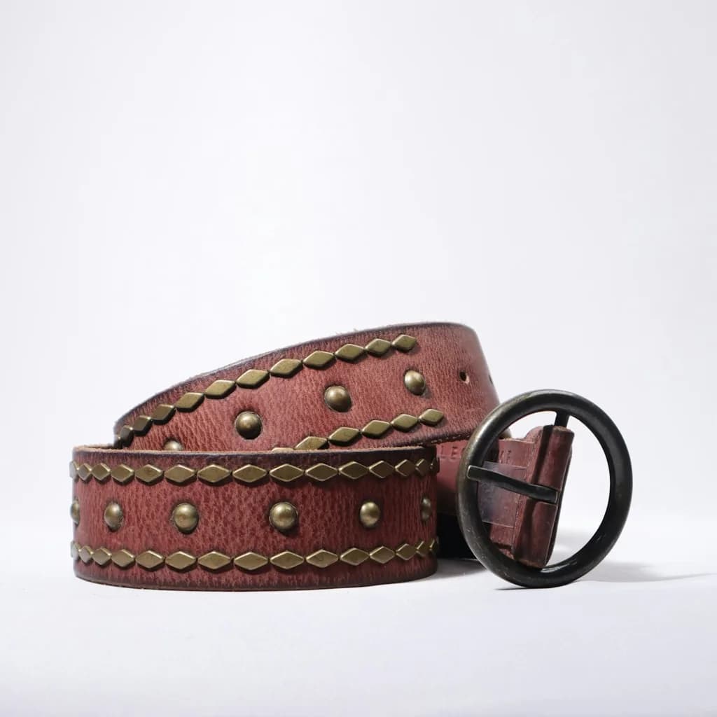 Studded Oxblood Belt